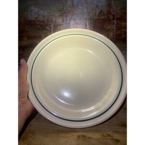 Longaberger Pottery Woven Traditions Ivory Heritage Green 9 Inch Pie Plate Dish